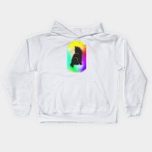 Neon colors cat Kids Hoodie